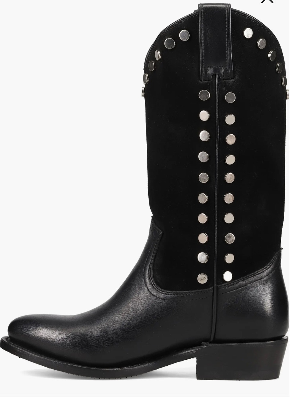 FRYE Black Leather Billy Studded Western Boot - Picture 6 of 12